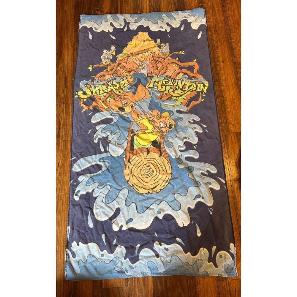 Vtg Walt Disney World Splash Mountain Beach Towel Brer Rabbit 34 X 55 READ